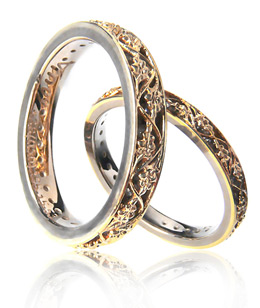 Необычный дизайн обручальных колец