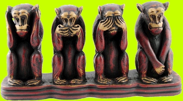 Четырк кераммческих обезьяны