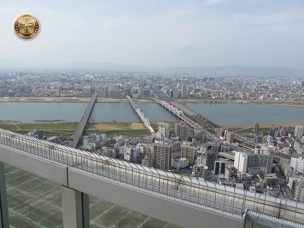 Город Осака с высоты птичьего полета 